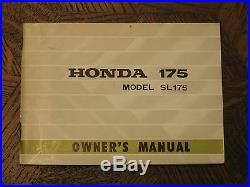 1970 70 Honda Sl175 Sl 175 K0 Ko Nos Original Oem Owner's Driver's Manual