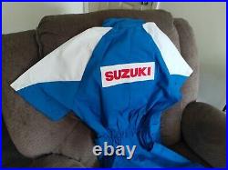 New NOS Vintage Suzuki Pit Crew Mechanics Suit Suzuki Wes Cooley Mechanics Suit
