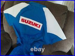 New NOS Vintage Suzuki Pit Crew Mechanics Suit Suzuki Wes Cooley Mechanics Suit