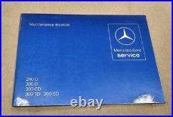 New Old Stock 1980 Mercedes W123 W116 Maintenance Service Booklet 300D 300SD
