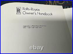 Rolls Royce Silver Spur Owners Handbook/Manual NOS 1989