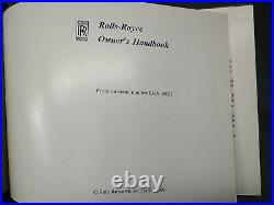 Rolls Royce Silver Wrath 11 Owners Handbook/Manual NOS