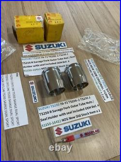 SUZUKI 1970-1972 TS250 SAVAGE NOS ORIGINAL FORK OUTER TUBE NUT 51150-16412 x 2