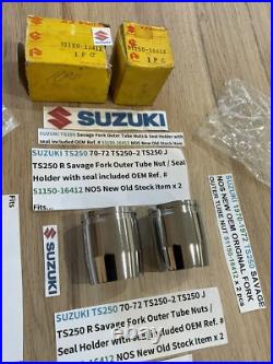 SUZUKI 1970-1972 TS250 SAVAGE NOS ORIGINAL FORK OUTER TUBE NUT 51150-16412 x 2