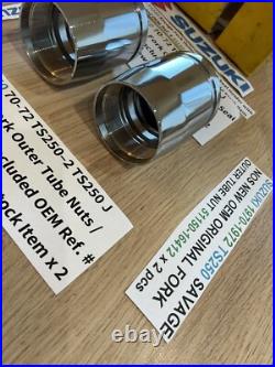 SUZUKI 1970-1972 TS250 SAVAGE NOS ORIGINAL FORK OUTER TUBE NUT 51150-16412 x 2