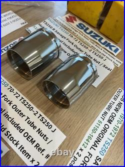 SUZUKI 1970-1972 TS250 SAVAGE NOS ORIGINAL FORK OUTER TUBE NUT 51150-16412 x 2 SUZUKI 1970-1972 TS250 SAVAGE NOS ORIGINAL FORK OUTER TUBE NUT 51150-16412 x 2