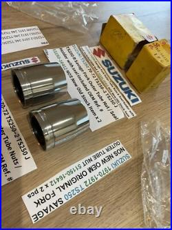 SUZUKI 1970-1972 TS250 SAVAGE NOS ORIGINAL FORK OUTER TUBE NUT 51150-16412 x 2