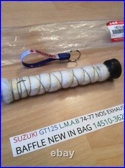 SUZUKI GT125 L. M. A. B 74-77 NOS EXHAUST BAFFLE NEW IN BAG 14510-36200 obsolete