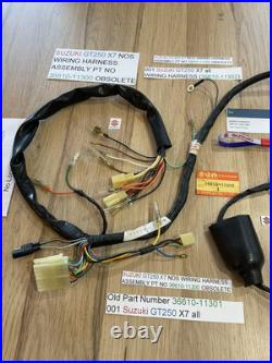 SUZUKI GT250 X7 NOS WIRING HARNESS 36610-11300 36610-11301 36610-11302 new + tag