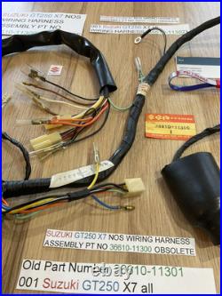 SUZUKI GT250 X7 NOS WIRING HARNESS 36610-11300 36610-11301 36610-11302 new + tag