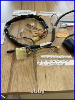 SUZUKI GT250 X7 NOS WIRING HARNESS 36610-11300 36610-11301 36610-11302 new + tag