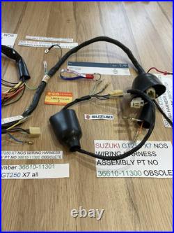SUZUKI GT250 X7 NOS WIRING HARNESS 36610-11300 36610-11301 36610-11302 new + tag