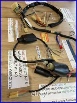 SUZUKI GT250 X7 NOS WIRING HARNESS 36610-11300 36610-11301 36610-11302 new + tag