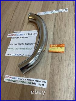 SUZUKI GT250 X7 all nos exhaust header pipe 14160-11302 / 14150-11302 left + rig