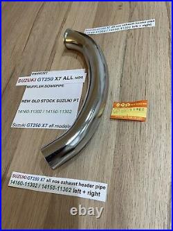 SUZUKI GT250 X7 all nos exhaust header pipe 14160-11302 / 14150-11302 left + rig SUZUKI GT250 X7 all nos exhaust header pipe 14160-11302 / 14150-11302 left + rig