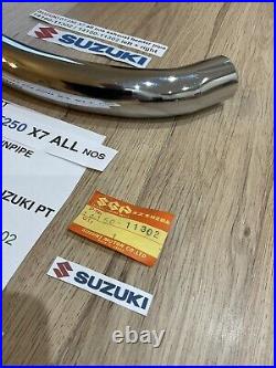 SUZUKI GT250 X7 all nos exhaust header pipe 14160-11302 / 14150-11302 left + rig SUZUKI GT250 X7 all nos exhaust header pipe 14160-11302 / 14150-11302 left + rig