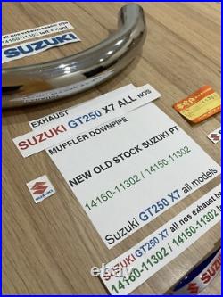 SUZUKI GT250 X7 all nos exhaust header pipe 14160-11302 / 14150-11302 left + rig