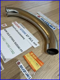 SUZUKI GT250 X7 all nos exhaust header pipe 14160-11302 / 14150-11302 left + rig SUZUKI GT250 X7 all nos exhaust header pipe 14160-11302 / 14150-11302 left + rig