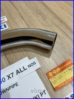 SUZUKI GT250 X7 all nos exhaust header pipe 14160-11302 / 14150-11302 left + rig SUZUKI GT250 X7 all nos exhaust header pipe 14160-11302 / 14150-11302 left + rig