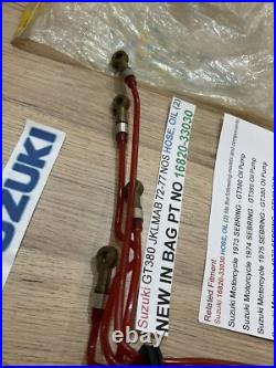 SUZUKI GT380 72-77 J. K. L. M. A. B NOS OIL HOSE / PIPE No2 NEW PT NO 16820-33030 SUZUKI GT380 72-77 J. K. L. M. A. B NOS OIL HOSE / PIPE No2 NEW PT NO 16820-33030