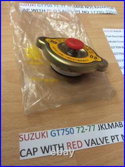 SUZUKI GT750 JKLMAB RE5 Radiator Cap red valve NOS IN PARTS BAG 17780-31010