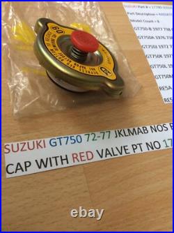 SUZUKI GT750 JKLMAB RE5 Radiator Cap red valve NOS IN PARTS BAG 17780-31010