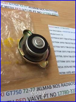 SUZUKI GT750 JKLMAB RE5 Radiator Cap red valve NOS IN PARTS BAG 17780-31010