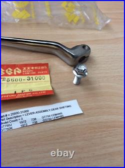 SUZUKI GT750 J/K 72-73 NOS CHROME GEAR LEVER + BOLT IN BAG WithTAG PT 25600-31000