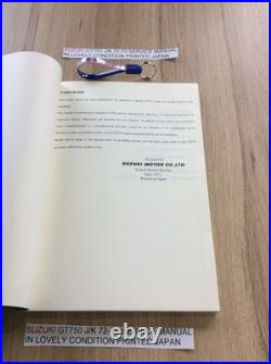 SUZUKI GT750 j/k SERVICE MANUAL PRINTED IN JAPAN 1976 LOVELY INTERNAL PAGES NOS