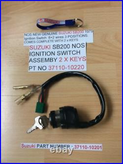 SUZUKI SB200 NOS IGNITION SWITCH PT NO 37110-10220 s/s 37110-10222 NEW 2 X KEYS SUZUKI SB200 NOS IGNITION SWITCH PT NO 37110-10220 s/s 37110-10222 NEW 2 X KEYS