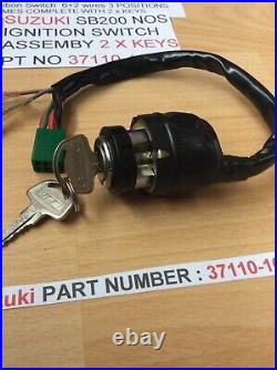 SUZUKI SB200 NOS IGNITION SWITCH PT NO 37110-10220 s/s 37110-10222 NEW 2 X KEYS