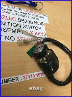 SUZUKI SB200 NOS IGNITION SWITCH PT NO 37110-10220 s/s 37110-10222 NEW 2 X KEYS