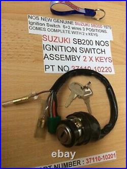 SUZUKI SB200 NOS IGNITION SWITCH PT NO 37110-10220 s/s 37110-10222 NEW 2 X KEYS