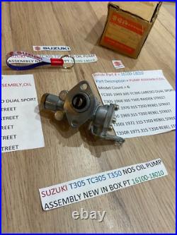 SUZUKI T350 T305 all NOS Oil Pump Assembly pt 16100-18010 IN ORIGINAL BOX
