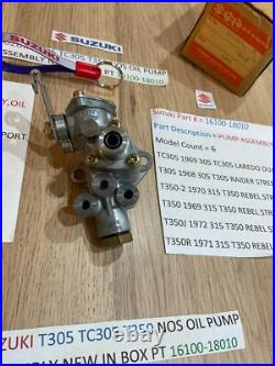 SUZUKI T350 T305 all NOS Oil Pump Assembly pt 16100-18010 IN ORIGINAL BOX