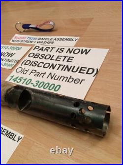 SUZUKI TS250 KLMA 73-76 NOS BAFFLE WITH SCREW PT 14510-30000 WithPARTS TAG + BAG