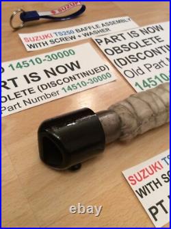 SUZUKI TS250 KLMA 73-76 NOS BAFFLE WITH SCREW PT 14510-30000 WithPARTS TAG + BAG