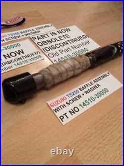 SUZUKI TS250 KLMA 73-76 NOS BAFFLE WITH SCREW PT 14510-30000 WithPARTS TAG + BAG