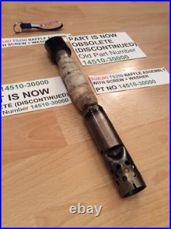 SUZUKI TS250 KLMA 73-76 NOS BAFFLE WITH SCREW PT 14510-30000 WithPARTS TAG + BAG