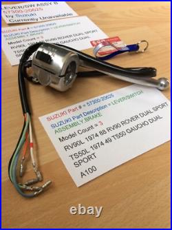 Suzuki A100 Rv90 Ts50 Nos Lever Switch Assembly Brake Wiring Pt57300-20625 New