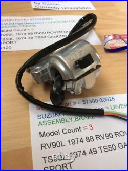Suzuki A100 Rv90 Ts50 Nos Lever Switch Assembly Brake Wiring Pt57300-20625 New