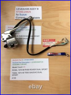 Suzuki A100 Rv90 Ts50 Nos Lever Switch Assembly Brake Wiring Pt57300-20625 New