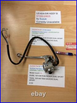 Suzuki A100 Rv90 Ts50 Nos Lever Switch Assembly Brake Wiring Pt57300-20625 New