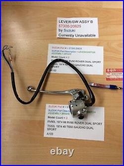 Suzuki A100 Rv90 Ts50 Nos Lever Switch Assembly Brake Wiring Pt57300-20625 New