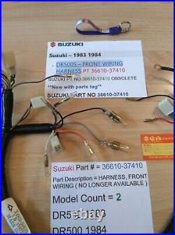 Suzuki Dr500 1983 1984 Nos Wiring Harness Assembly Pt 36610-37410 Obsolete