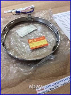 Suzuki GS450 GSX250 GSX400 TS250 B/C Headlamp Rim NOS Genuine PT NO 35111-30520 Suzuki GS450 GSX250 GSX400 TS250 B/C Headlamp Rim NOS Genuine PT NO 35111-30520