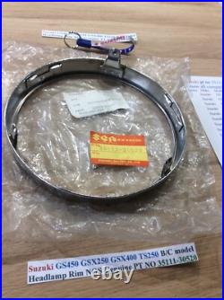 Suzuki GS450 GSX250 GSX400 TS250 B/C Headlamp Rim NOS Genuine PT NO 35111-30520 Suzuki GS450 GSX250 GSX400 TS250 B/C Headlamp Rim NOS Genuine PT NO 35111-30520