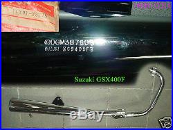 Suzuki GSX400 Exhaust Pipe L+R 1981 NOS GSX400F Muffler 14301-33215 14302-33215