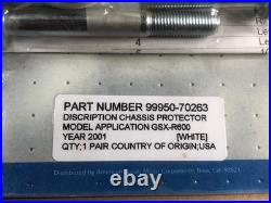 Suzuki GSXR600 K1 2001 NOS OEM Crash Bung Protector Kit, White 99950-70263