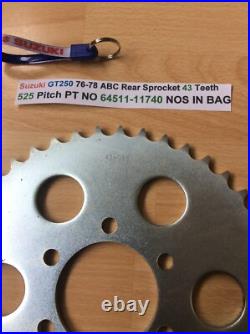 Suzuki GT250 76-78 ABC Rear Sprocket 43 Teeth 525 Pitch PT NO 64511-11740 NOS